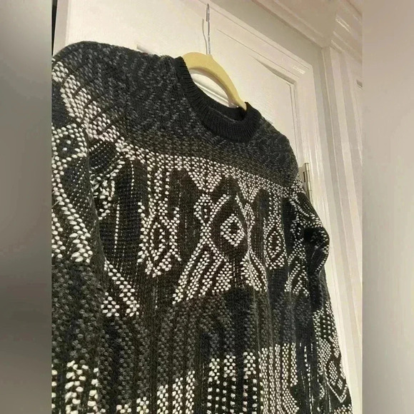 J. Crew Women Black Mixed Stitch Blanket Sweater Soft Cotton Wool Blend Size XXS - Picture 6 of 8